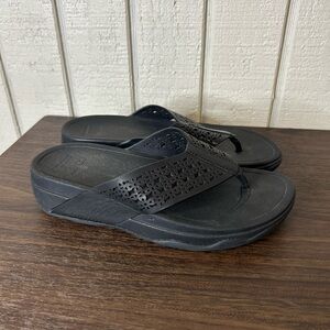 Fitflop Black Perforated Sandals